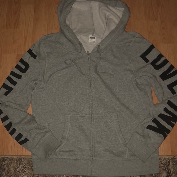 NWOT L LOVE PINK VICTORIAS SECRET LOGO HOODIE - Picture 2 of 3